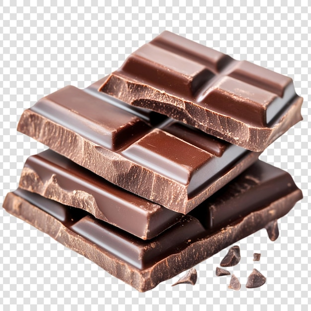 PSD a stack of chocolate bars on a transparent background