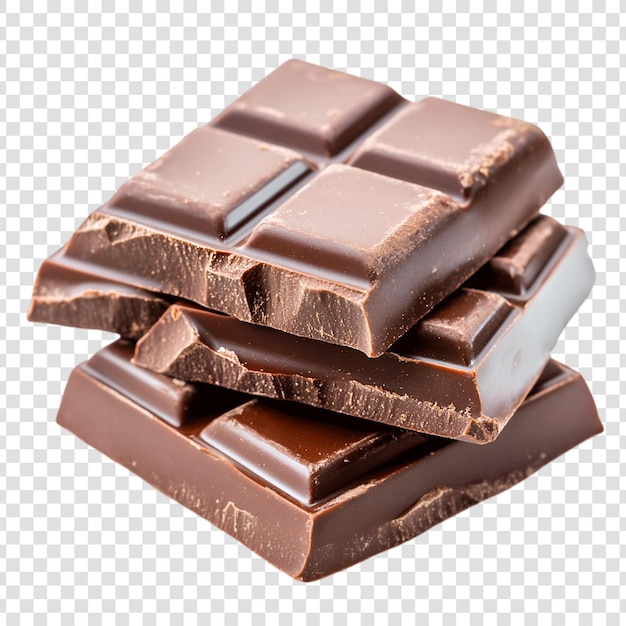 PSD a stack of chocolate bars on a transparent background