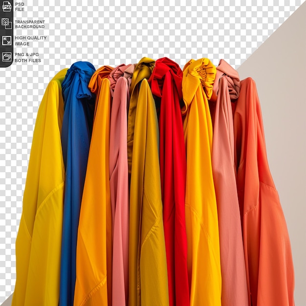 PSD stack of clothes bunch isolated on transparent background