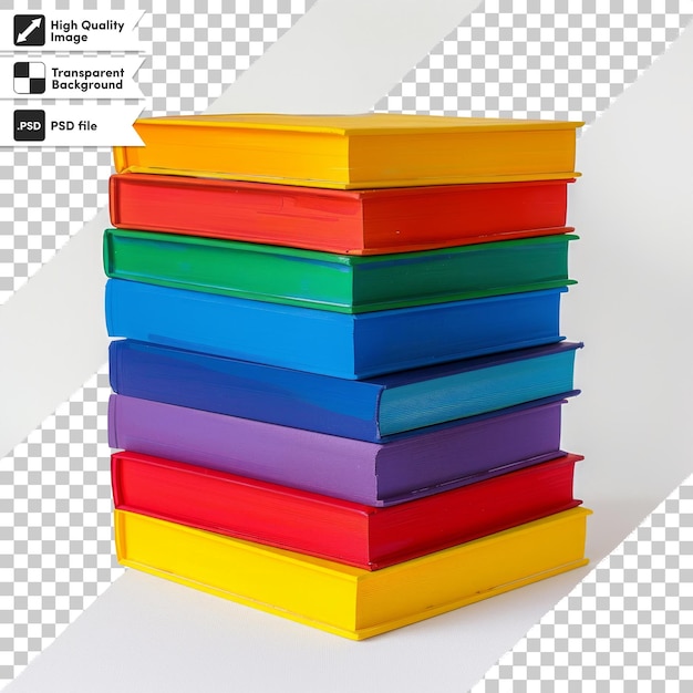 a stack of colorful books with a picture of a stack of colorful books