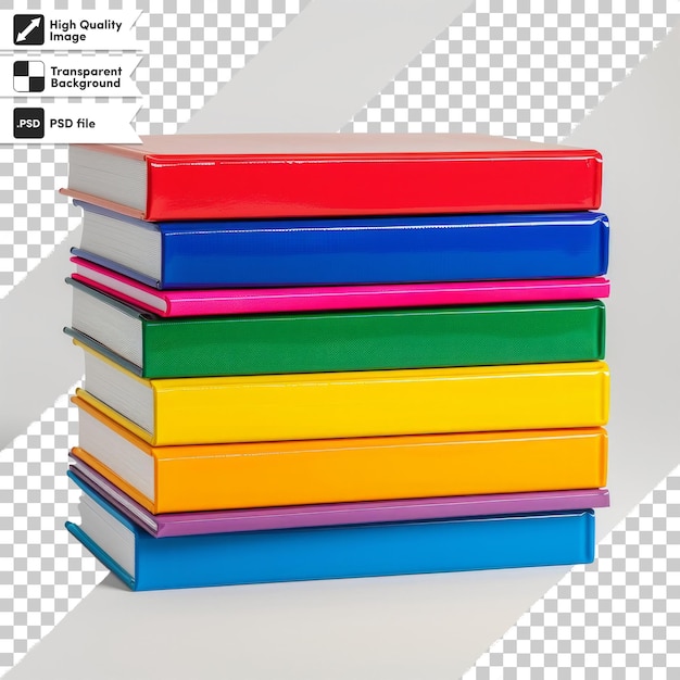 a stack of colorful books with a picture of a stack of colorful books