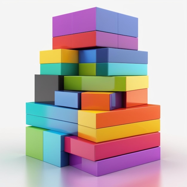 PSD a stack of colorful cubes