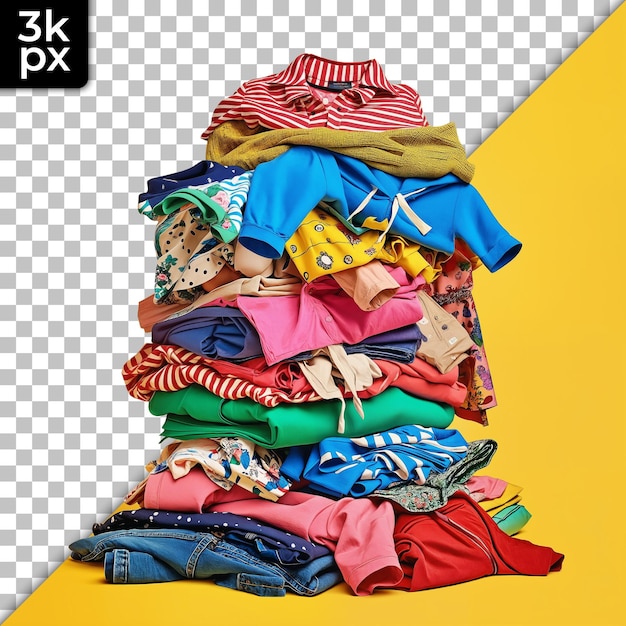 PSD a stack of colorful shirts with the x - x - x - x - x