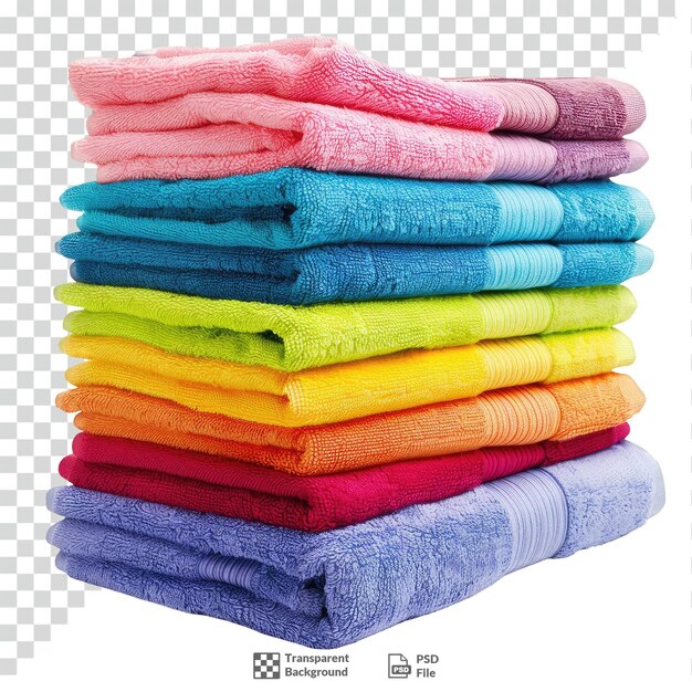 A stack of colorful towels transparent background