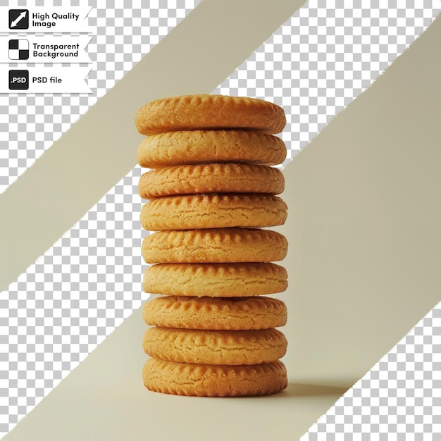 PSD a stack of cookies that are stacked on a white background