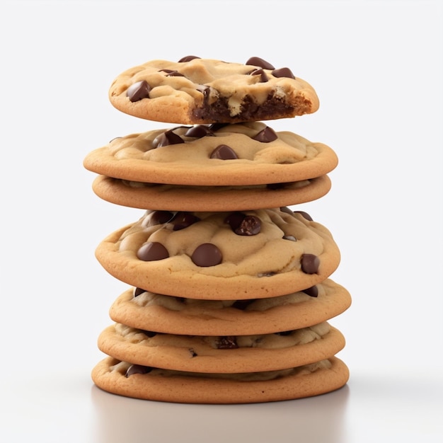 PSD a stack of cookies on a white background