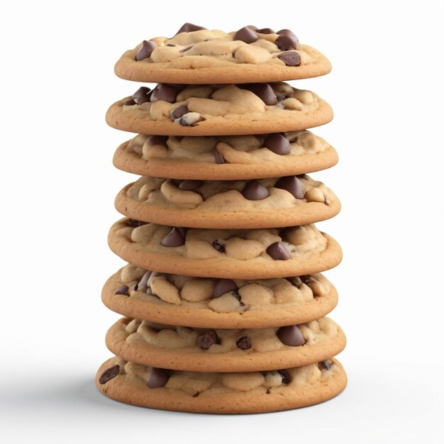 PSD a stack of cookies on a white background