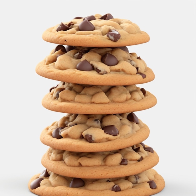 PSD a stack of cookies on a white background