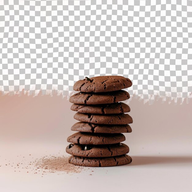 PSD a stack of cookies with a pink background with a white background