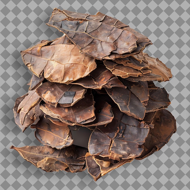 PSD a stack of dead leaves with a white background