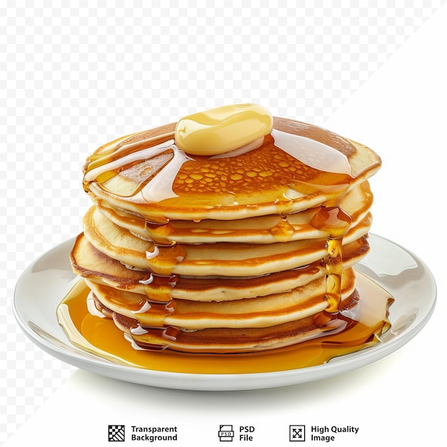 PSD a stack of fluffy pancakes isolated on white isolated background generative ai