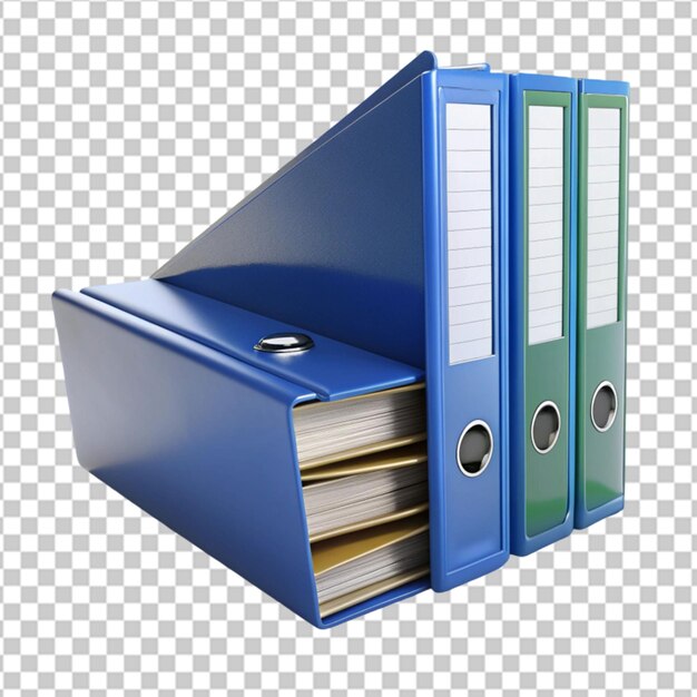 Stack of folders and documents on office desk against transparent background generated by Ai