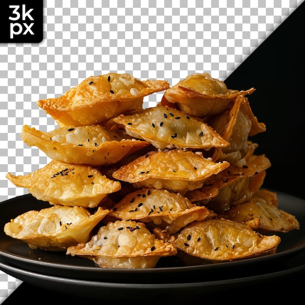 PSD a stack of food with a black background with a black background with a photo of a photo of a stack of bread on it