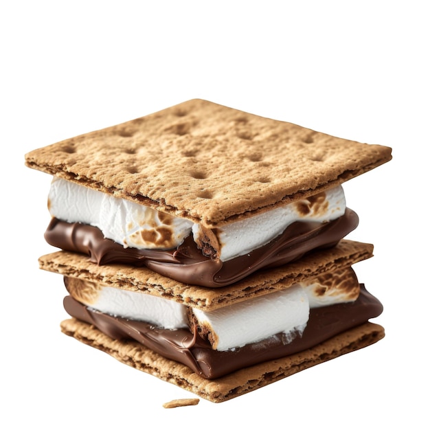 A Stack of Graham Crackers Marshmallows and Chocolate