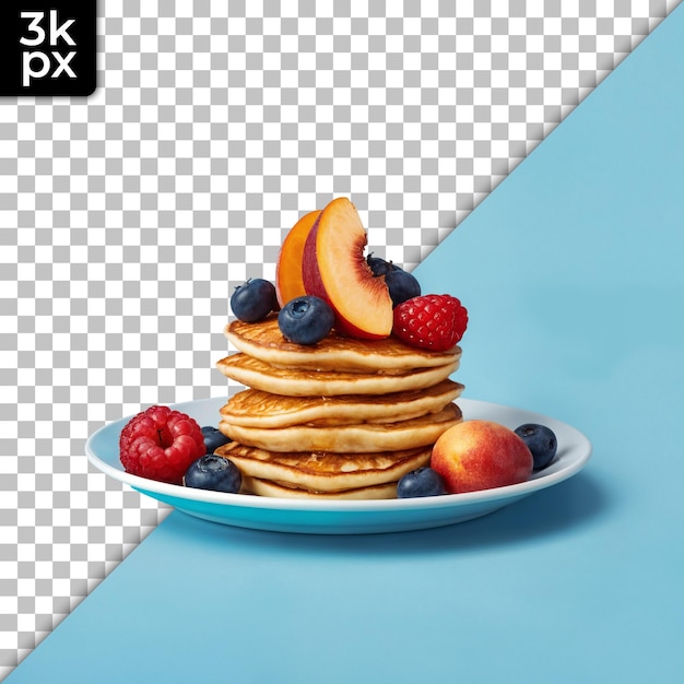 PSD a stack of pancakes with berries and berries on a plate