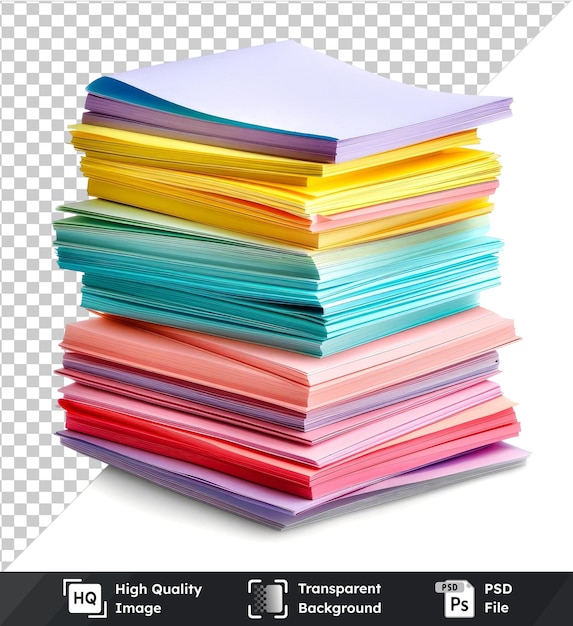 Stack of paper isolated on transparent background PSD