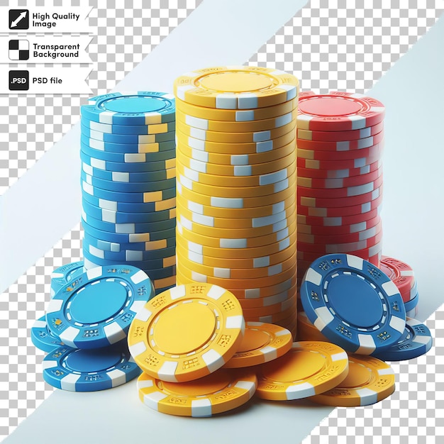 a stack of poker chips with a picture of a pile of gold coins