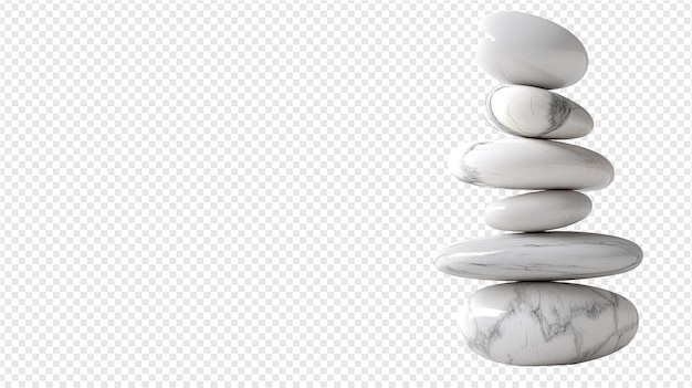 PSD a stack of rocks on a white background