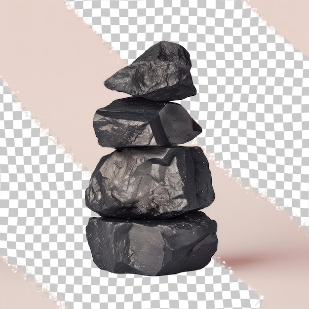 PSD a stack of rocks with a pyramid on it