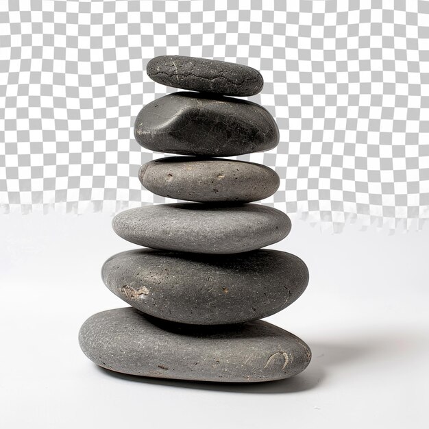 PSD a stack of rocks with a white background with a gray background