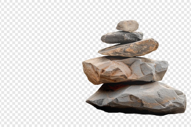 PSD stack of stone banner mockup isolated on transparent background