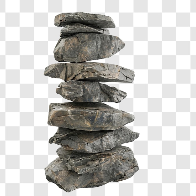 PSD stack of stone on white background render ultra