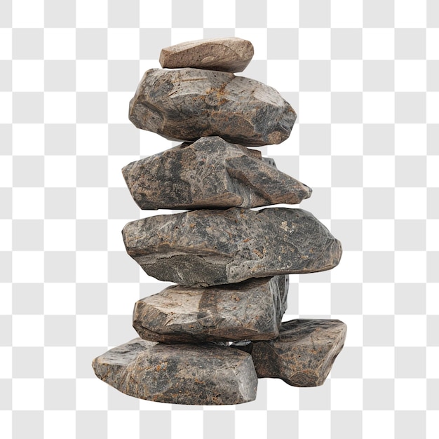 PSD stack of stone on white background render ultra