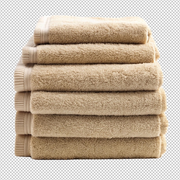 stack of towel on transparent background