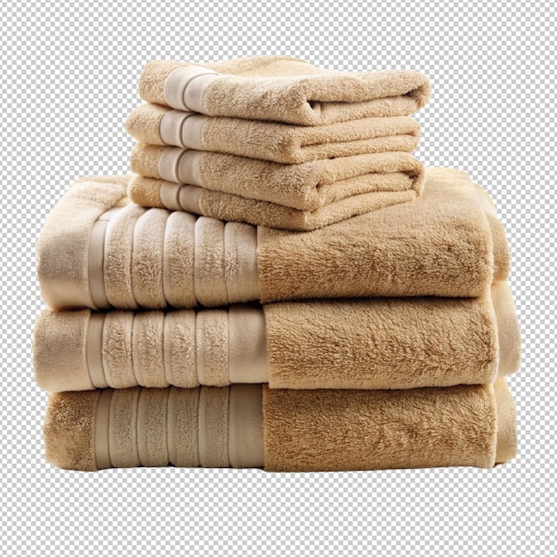 stack of towel on transparent background