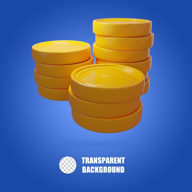 A stack of yellow containers with a blue background that says transparent background.