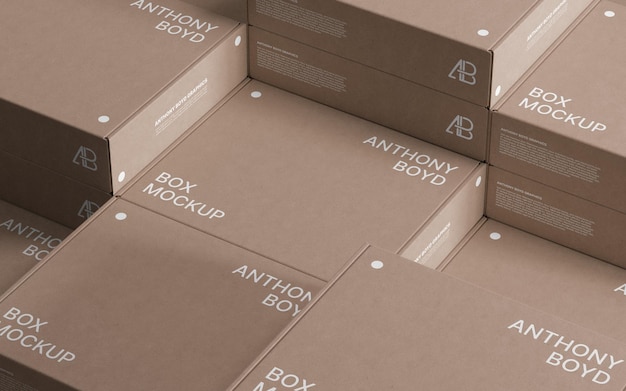 Stacked Boxes Mockup