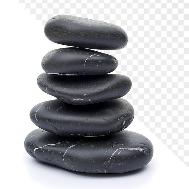 PSD stacked massage stones on white background