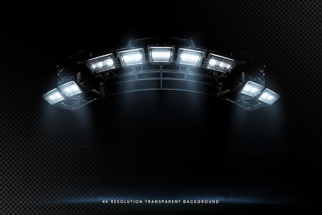 PSD stadium spotlights on transparent background