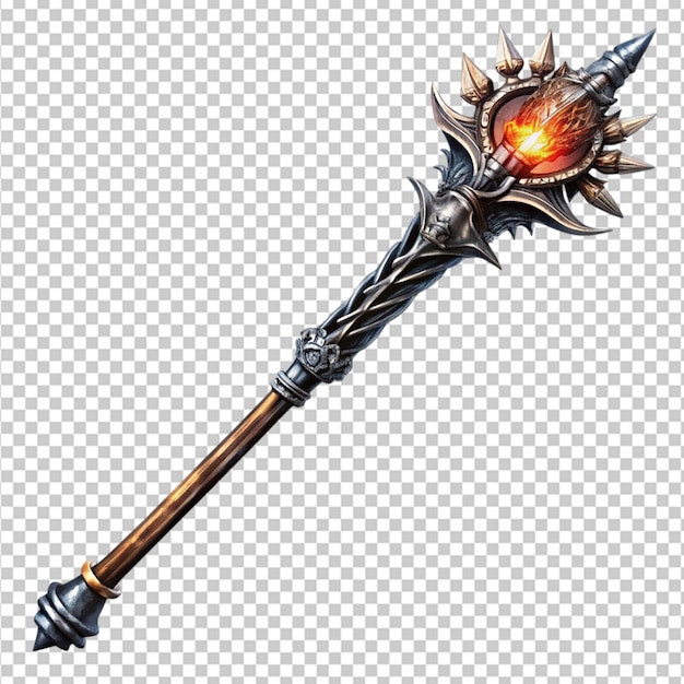 staff dark souls dragon weapon magic wand on transparent background