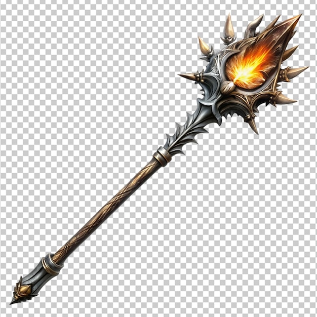 staff dark souls dragon weapon magic wand on transparent background