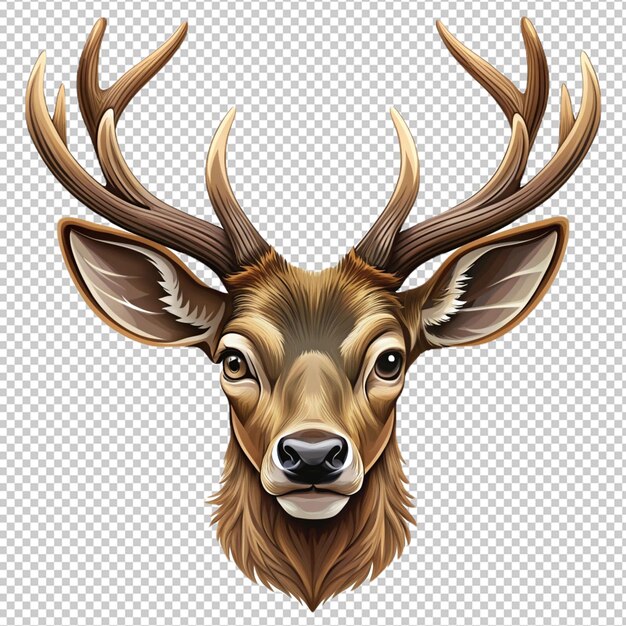 PSD stag face portrait on transparent background