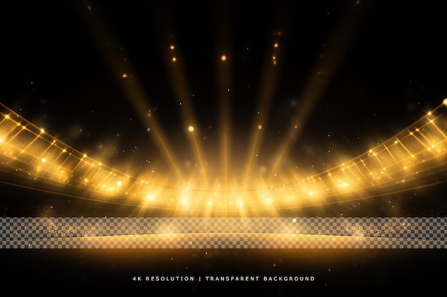 stage lighting effect on transparent background