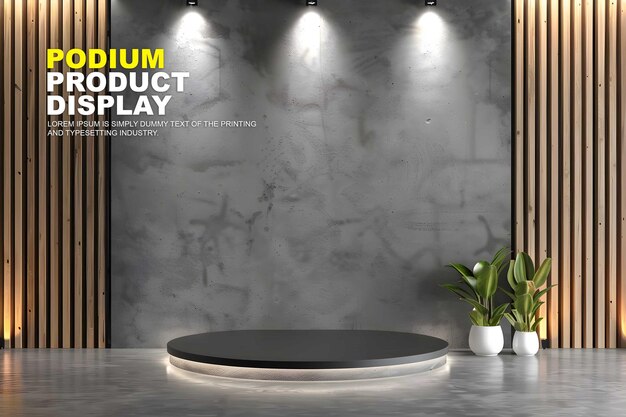 Stage podium scene display mockup for product presentation interior scene for product showcase