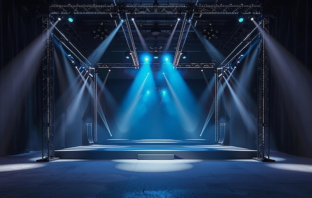 PSD a stage with lights on it and a stage with a light on it