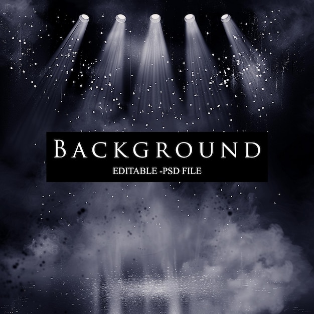 stage with lights and smoke background vector illustration in the style of black and white mastery