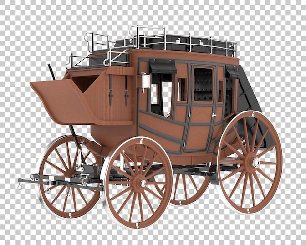 Stagecoach isolated on transparent background 3d rendering illustration