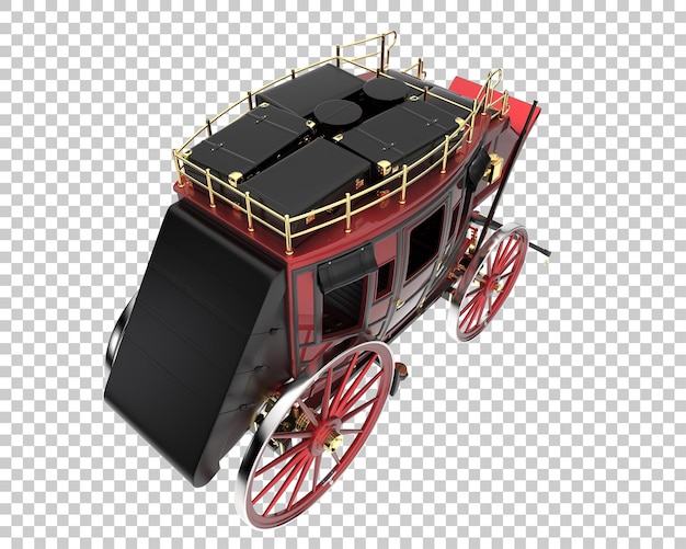 PSD stagecoach isolated on transparent background 3d rendering illustration