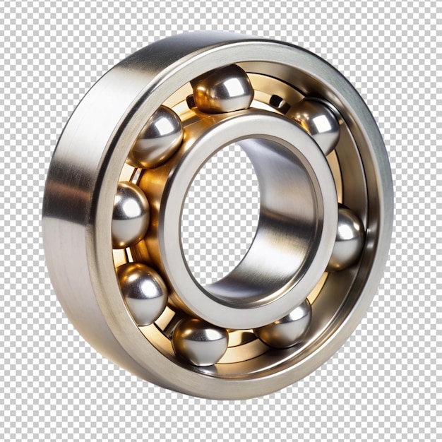 stainless ball bearing on transparent background