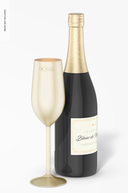 Stainless Steel Champagne Glass Mockup