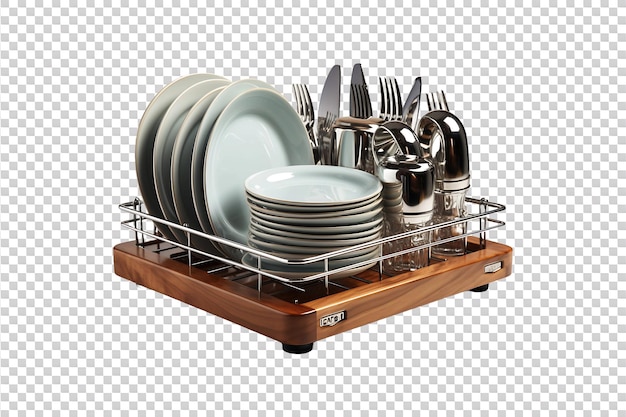 Stainless Steel Dish Racks isolated on transparent background