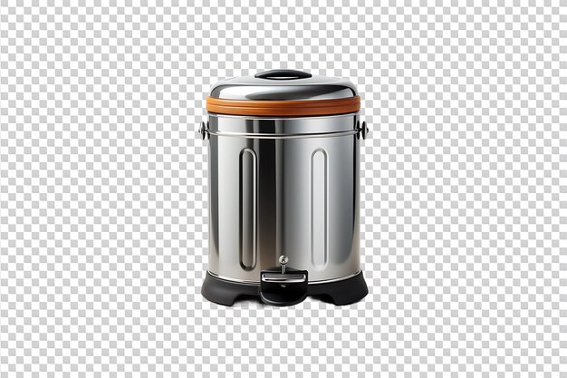 Stainless Steel Dustbin isolated on transparent background