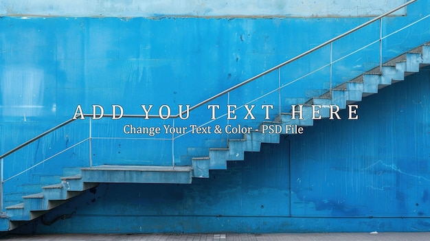 Staircase Against a Blue Wall