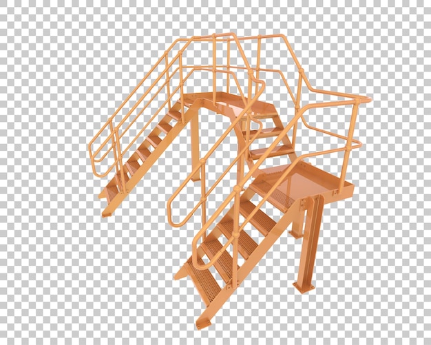 Stairs isolated on transparent background 3d rendering illustration