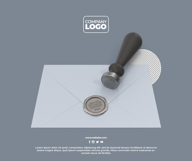 Stamp Seal logo mockup with transparent background