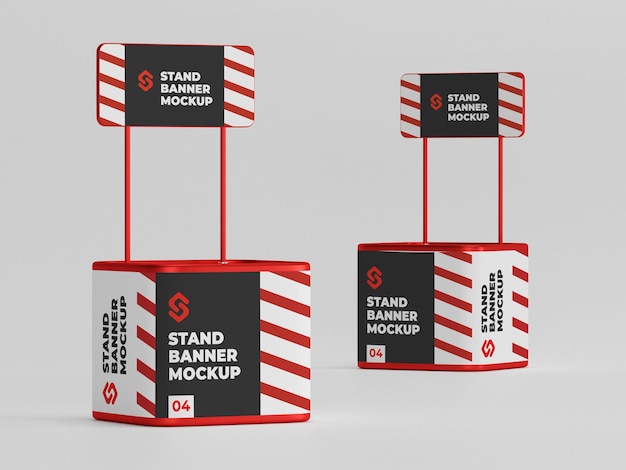 PSD stand banner both mockup